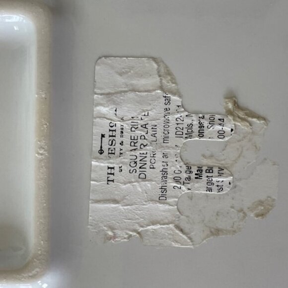 THRESHOLD Porcelain Square White Dinner Plate - Picture 9 of 14